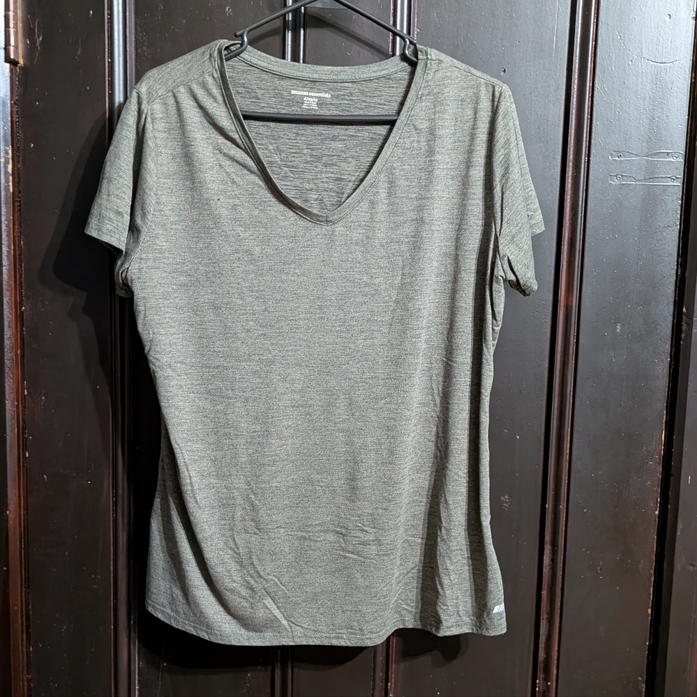 Amazon Essentials Grey Heather V-neck Tee Top XL